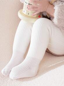 1 Quần tất kẻ sọc mỏng mùa xuân và mùa thu cho trẻ em, quần legging dệt kim loại A đơn giản - Nhiều màu - Xem 3