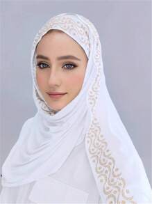 قطعة واحدة، حجاب جديد للنساء حجم كبير، شال حجاب مرصع بالراين ستون قطع القماش الناعمة، عمامة كاجوال موحد اللون، وشاح للنساء، إكسسوارات عبايةرمضان