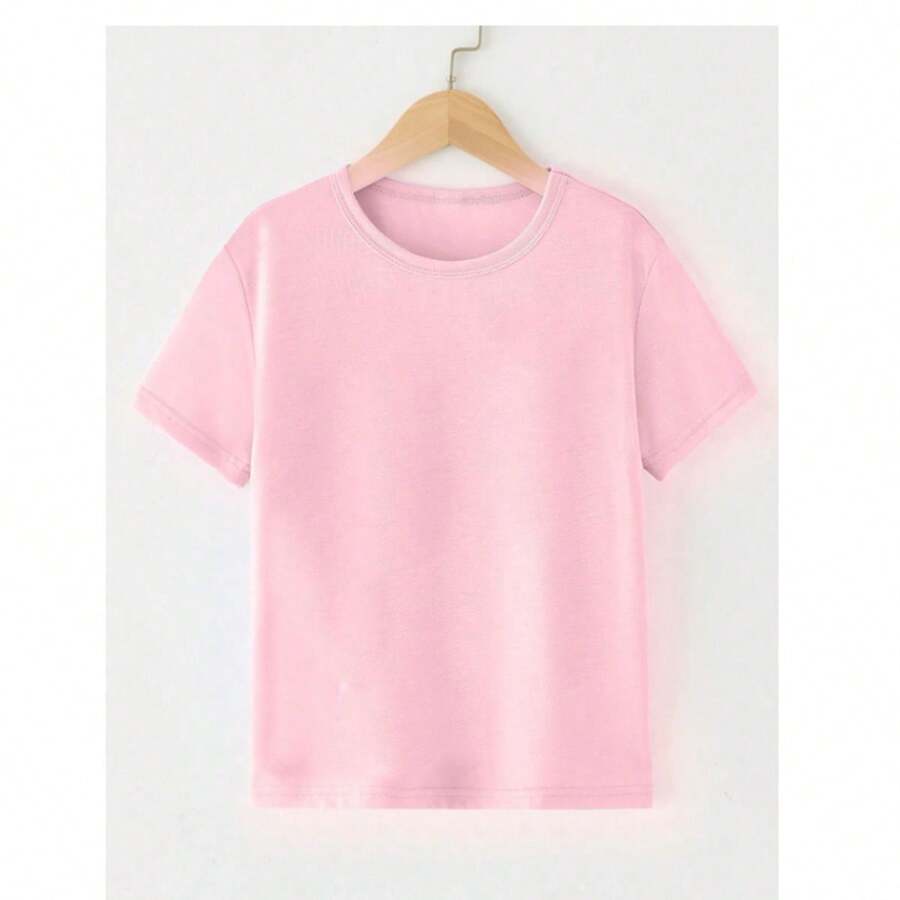 Sapekids T-Shirt Children's Tshirt Child Youth Baby Unisex Male And Female Cotton100% Casual Basic Outing - Màu Hồng baby - Xem 1