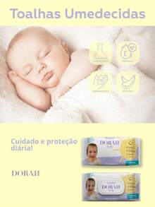 7 Packs - ALCOHOL-FREE Wet Wipes/Towels With Lid - 100 Sheets - Dorah Baby (Total 700 Sheets) - 白色 - 查看 3