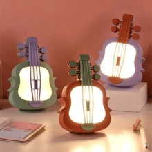 Mini Violin Night Light, USB Rechargeable, Colorful Bright Ambient Light, Suitable For Bedroom Desk Decoration - 綠色 - 查看 3