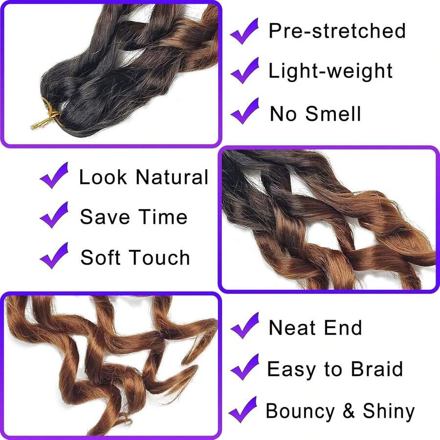 24inch French Curly Braiding Hair 1/5/8 Packs Loose Wavy Braiding Hair
