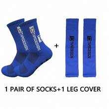 2 đôi tất thể thao chất lượng cao, 1 đôi tất bảo vệ chân ngoài trời cho nam và nữ khi chơi bóng đá và 1 đôi tất thể thao chống trượt khi chơi bóng đá, quần vợt và bóng rổ có đế cao su chấm bi - Nhiều màu - Xem 16