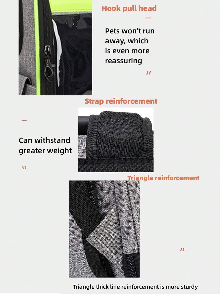 Cat Carrier Backpack, Portable Double Shoulder Pet Bag With Transparent