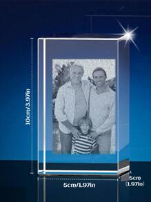 个性化3D水晶照片，捕捉难忘瞬间，可定制水晶照片，激光雕刻玻璃立方体，情侣、女友、男友、毕业季的理想礼物，独一无二