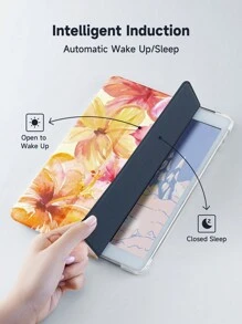 Ayotu Hawaiianische Blumen Hülle kompatibel mit iPad 10.2 Zoll 2021/2020 iPad 9. / 8. Generation, kompatibel mit Samsung Galaxy Tab A8 10.5 Zoll 2022, Tablethülle mit Stifthalter, unterstützt automatisches Schlaf-/Aufwach-Display