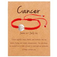 1 pieza Pulsera unisex con de los 12 signos del zodíaco, hecha a mano de acero inoxidable trenzado, de moda