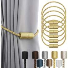 Paquete de 6 anillos magnéticos de estilo vintage para sujetar las cortinas - Cuerda elegante de plástico para fijadores - Pinzas magnéticas resistentes para cortinas para el hogar y la oficina - Multicolor - Ver 7