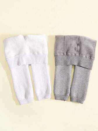 2 件儿童和婴儿加厚保暖 7/8 长裤