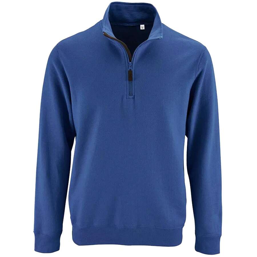 SOLS Mens Stan Contrast Zip Neck Sweatshirt (Royal Blue) - Royal Blue - View 1