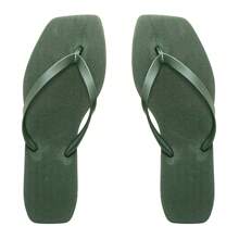 Women's Square Flip Flops Fashion Everyday Immediate Shipping - 苔蘚 - 查看 2