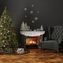 1 chiếc chăn lò sưởi bằng polyester họa tiết người tuyết trắng, cây thông Noel, tuần lộc, bông tuyết, họa tiết đối xứng bất đối xứng, thích hợp cho mùa đông Giáng sinh - trắng - Xem 1