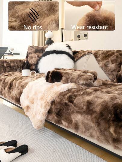 1pc Thick Plush Sofa Cushion, All Season Non-Slip Sofa Cover, Simple & Modern, Dust-Proof & Scratch-Resistant, Machine Washable, Suitable For Bedroom, Office, Living Room L-Shaped Sofa 1/2/3/4 Seater