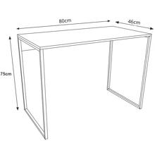 Greece Industrial Desk Table 80x46cm Golden Iron Base Wooden Top Home Office Multipurpose Living Room Bedroom Office - màu nâu - Xem 3