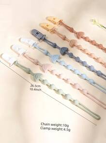 1 件装婴儿硅胶彩虹防丢失链，适用于奶嘴/牙胶、婴儿奶瓶配件