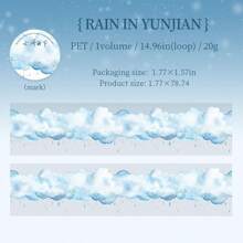 1 Roll 78.74inch(200cm) Various Cloud Themes Stickers On Roll Cutting Decor Hand Account Aesthetic Scrapbooking Personalized DIY Journaling Calendar Collage Diary Material Back To School - 1 Volume - View 13