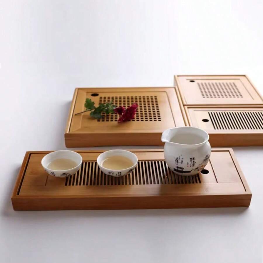 Solid Wood Tea Tray Drainage Water Storage Kung Fu Tea Set Drawer Tea Room Board Table Chinese Tea Room Ceremony Tool - Multicolor - View 1