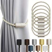 Paquete de 6 anillos magnéticos de estilo vintage para sujetar las cortinas - Cuerda elegante de plástico para fijadores - Pinzas magnéticas resistentes para cortinas para el hogar y la oficina - Multicolor - Ver 8