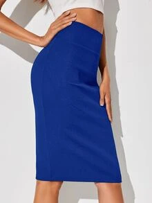 Falda mujer larga elegante ajustada casual con top de tirantes Azul Rey - Azul - Ver 3