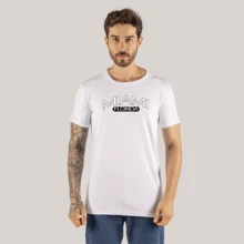 T-Shirt Slim T-Shirt Fashion Streetwear Shirt Cotton Miami Florida - trắng - Xem 1