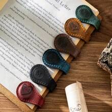 可定制磁性书签，1 件，个性化皮革书套，阅读配件，学校图书馆礼物，爱书人，定制姓名雕刻，非常适合返校、婚礼、公司活动、圣诞节、父亲节、母亲节、学校用品、学校用品、教师用品、办公室用品、男孩和女孩用品 - 棕色 - 查看 4