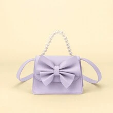 1pc Fashionable Girls Baby Pearl Decor One Shoulder Diagonal Handbag Mini Princess Purse - A - View 13