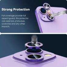 1 件 Apple iPhone 16 Pro Max/15 Pro Max 相机镜头钢化玻璃膜，iPhone 14 镜头保护膜，全覆盖康宁玻璃屏幕保护膜，兼容 iPhone 13 Plus - 紫色 - 查看 3