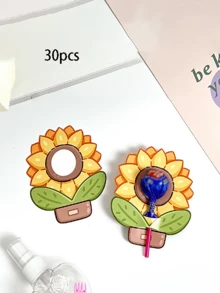 1/30/50/100PCS可爱风卡通图案棒棒糖装饰纸卡创意DIY装饰卡插卡棒棒糖迎宾牌婚礼订婚装饰布置卡通棒棒糖卡片纸装饰创意 - 彩色 - 查看 13