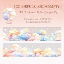 1 Roll 78.74inch(200cm) Various Cloud Themes Stickers On Roll Cutting Decor Hand Account Aesthetic Scrapbooking Personalized DIY Journaling Calendar Collage Diary Material Back To School - 1 Volume - View 17
