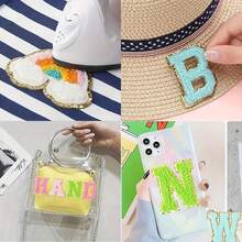 9 件彩色毛巾绣有五角星/飞机布，金葱边，双面粘底绣花补丁，服装袋，破损补丁，DIY 配件适用于牛仔裤，包包，鞋子，袜子等。免费设计 - 彩色 - 查看 8