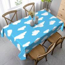 2 包蓝天白云桌布云朵塑料一次性桌布天空云主题生日派对装饰卡通桌布适用于生日新娘送礼会野餐厨房餐厅派对用品 54 英寸 X 108 英寸返校情人节 - 藍色 - 查看 1