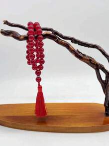 1 件 33 颗 12 毫米玻璃念珠手链，古典流苏阿拉伯风格，圣诞节、新年、情人节节日礼物 - 彩色 - 查看 17