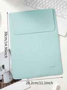 1pc Logotipo personalizável Grande capacidade Bolsa de armazenamento para computador ao ar livre, Material PU Cor sólida Minimalista Capa protetora para laptop, Bolsa de carregador com revestimento interno magnético faça você mesmo para laptop