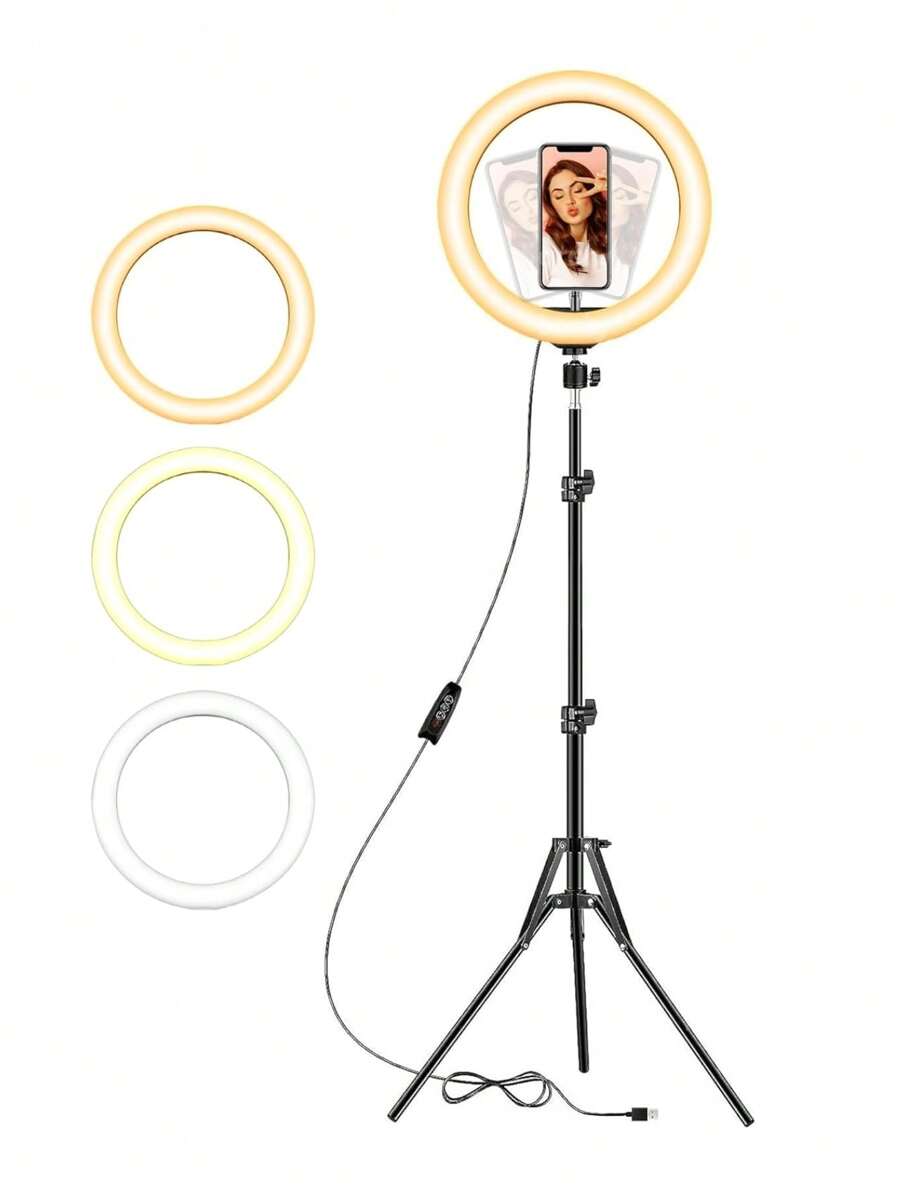 Aro de Luz 10 Pulgadas con Luz Led Blanca + Tripie