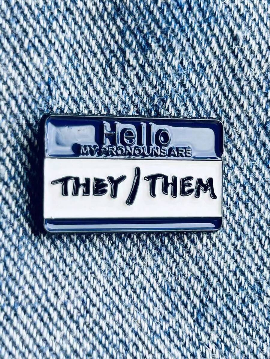 1 件短标语珐琅胸针，创意朋克哥特式翻领别针，徽章装饰，适用于背包服装首饰配饰 - A01 - 查看 1