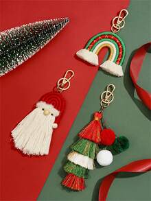 Christmas Holiday Cartoon Cute Santa Claus Bag Keychain Pendant 1pc - Multicolor - View 12