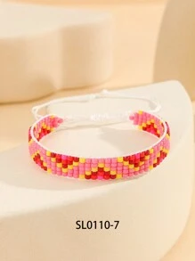 1 chiếc vòng tay hạt thủ công họa tiết hoa Bohemian thời trang độc đáo, có thể điều chỉnh dành cho phụ nữ, thích hợp để hẹn hò, đi nghỉ và đeo hàng ngày - 5 hàng - Xem 10