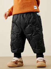 mini bala Boys' Girls' Pants 2024 Autumn/Winter New High Waist Long Pants - Black - View 2