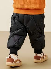 mini bala Boys' Girls' Pants 2024 Autumn/Winter New High Waist Long Pants - Black - View 3