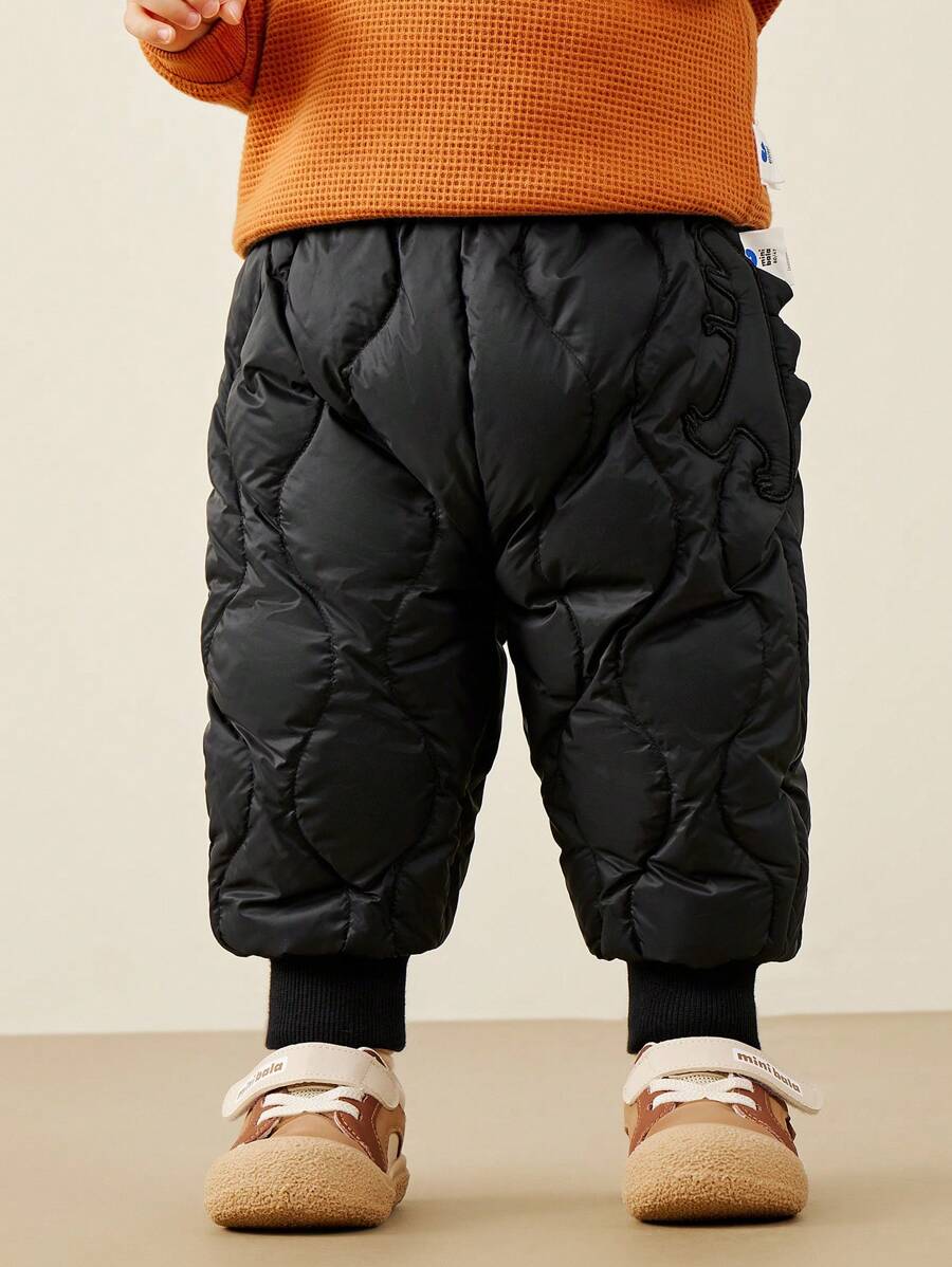 mini bala Boys' Girls' Pants 2024 Autumn/Winter New High Waist Long Pants - Black - View 1