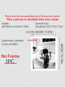 1PC Alcohol Wall Art Poster, Woman Drinking And Reading In Bathtub, Black And White Bar Cart Decor, Girls Bathroom Decor, Canvas Print, Canvas Wall Art,Posters For Room,Home Decor,Room Decor Aesthetic,Room Decoration Stuff.Optional Frame, Room Decor - Multicolor - View 13