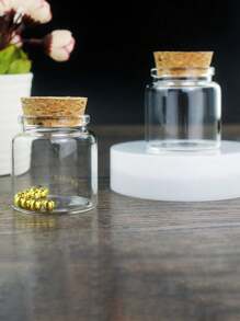 2pcs Tiny Glass Vials/Jars With Cork Stoppers, Tiny Glass Vials/Jars With Cork Stoppers, Save A Glass Bottle Of Golden Beans, Message Bottles, Wishing Bottles, Ideal For Wedding Favors, Baby Shower Favors, DIY Art & Craft Storage, Pendant Necklace Jewelry Making, Altered Art, Miniature Art