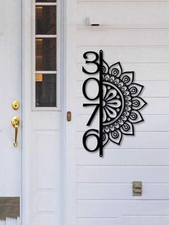 Dreamtimes A Sunflower Address Sign Rose Mandala Address Sign Vertical House Number Sign Sugar Metal Halloween House Number Outdoor Yard Metal Sign Address Sign, Valentine's Day, Valentine's Day Decor Gifts Birthday Graduation,Slow Summer Living Home Decor Back To School Room Decor School Supplies