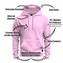 Unisex Comfortable Kangaroo Printed Sweatshirt Let The - Màu Hồng baby - Xem 2