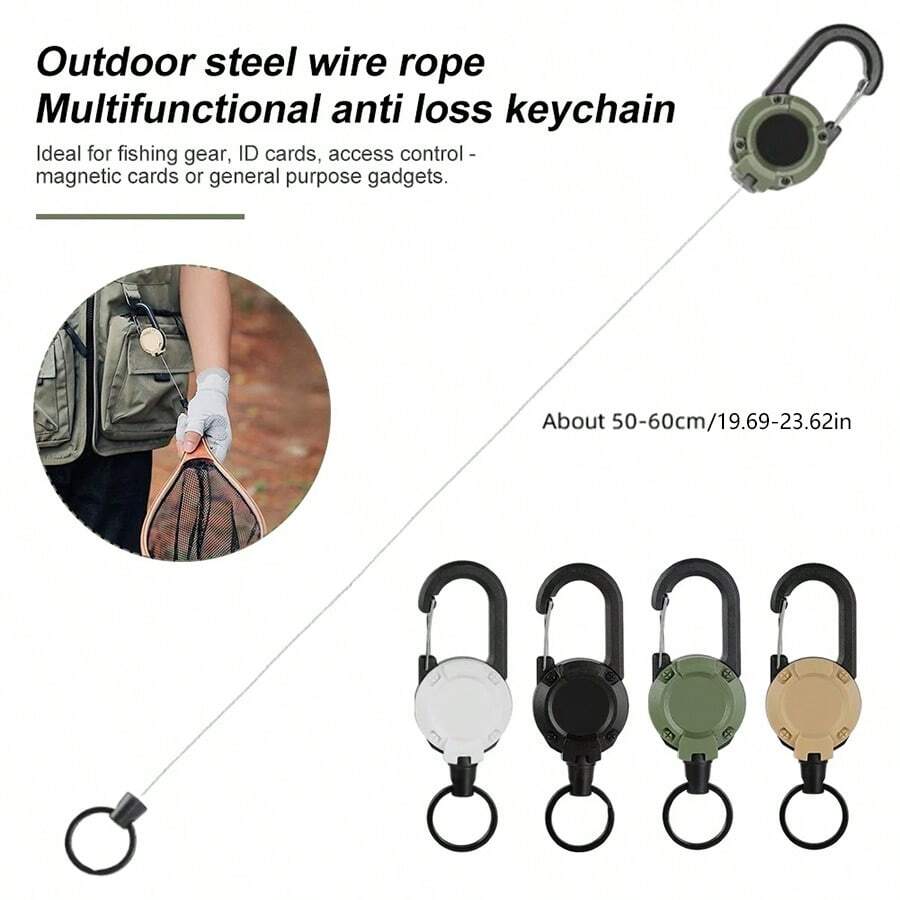 1pc Backpack Steel Wire Rope Lanyard Buckle Outdoor Fishing Gear Anti
