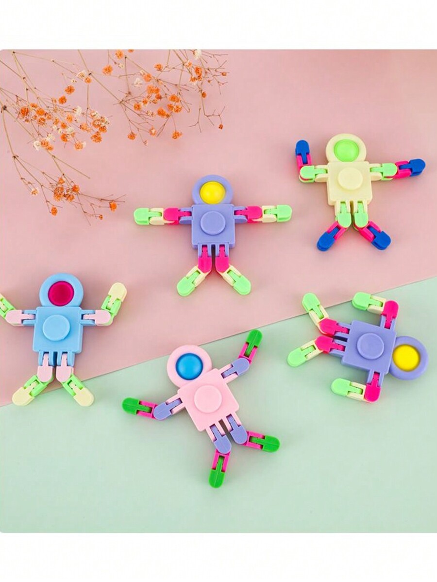 Random Astronaut Chain Gyro Mech Toy, Spinning Robot Transforming