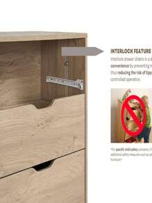 Easy To Assemble, Natural Oak Bedroom Wide Vanity With 6 Wardrobes And Deep Drawers-
