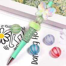 50 件 16 毫米混色哑光南瓜亚克力珠、DIY 钥匙扣装饰珠、珠宝制作配件 - 彩色 - 查看 3