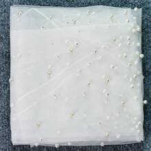 1 PC Trắng Faux Pearl Ngắn Áo Choàng Cô Dâu Áo Choàng Váy Cưới Bolero Quần Áo Mùa Thu Cho Phụ Nữ - VG27 - Xem 12