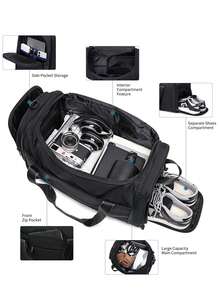 Túi du lịch Arctic Hunter dung tích lớn, có thể gập lại, khóa kéo, chống bụi, màu trơn, túi đựng hành lý, túi xách tay, túi tập gym, túi đi làm, túi đi học, túi xách tay cho học sinh, túi xách tay, túi cuối tuần, túi xách tay cho kỳ nghỉ, túi ngoài trời, túi công tác, túi đi bệnh viện và túi unisex cho nữ, quà tặng Giáng sinh, túi mùa thu đông, túi thực dụng cho Lễ Tạ ơn, túi nam, túi tote, túi đựng máy tính, túi đi biển, túi thể thao, túi đeo ngực, túi đeo hông, quà tặng cho nam, túi cho nam giới. - màu đen - Xem 3